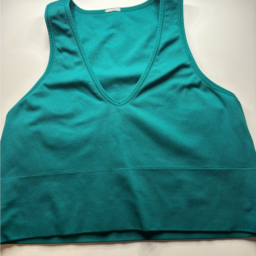 Teal Sleeveless V-Neck Top
